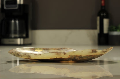Green Onyx Accent Centerpiece – 13" x 8" Handcrafted Decorative Piece