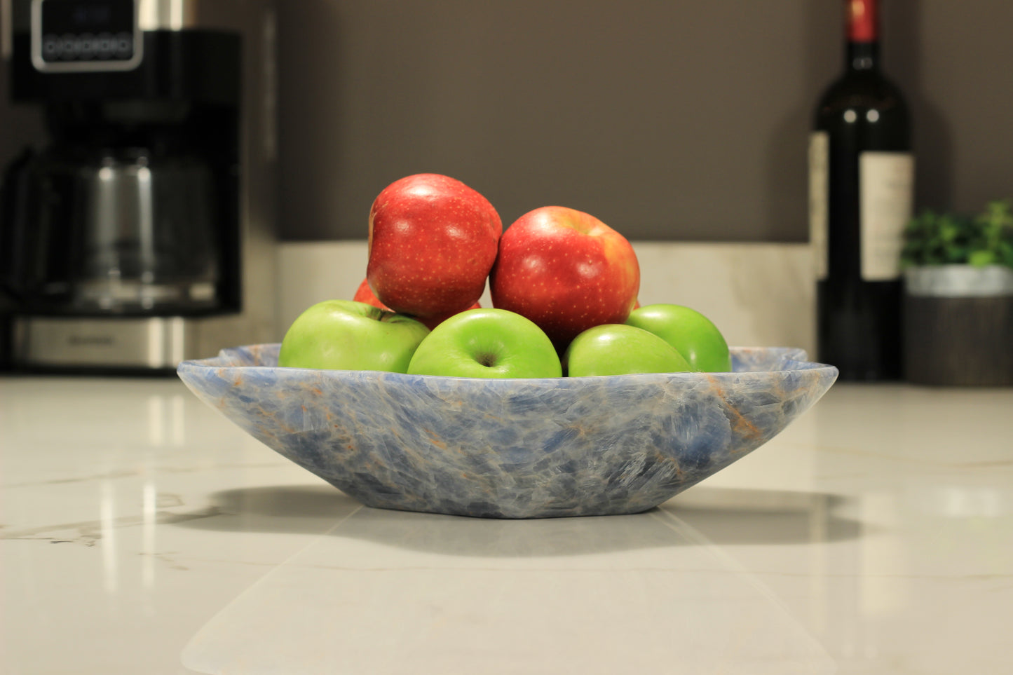 Blue Onyx Centerpiece Bowl – 12" x 10" Handcrafted Decorative Accent