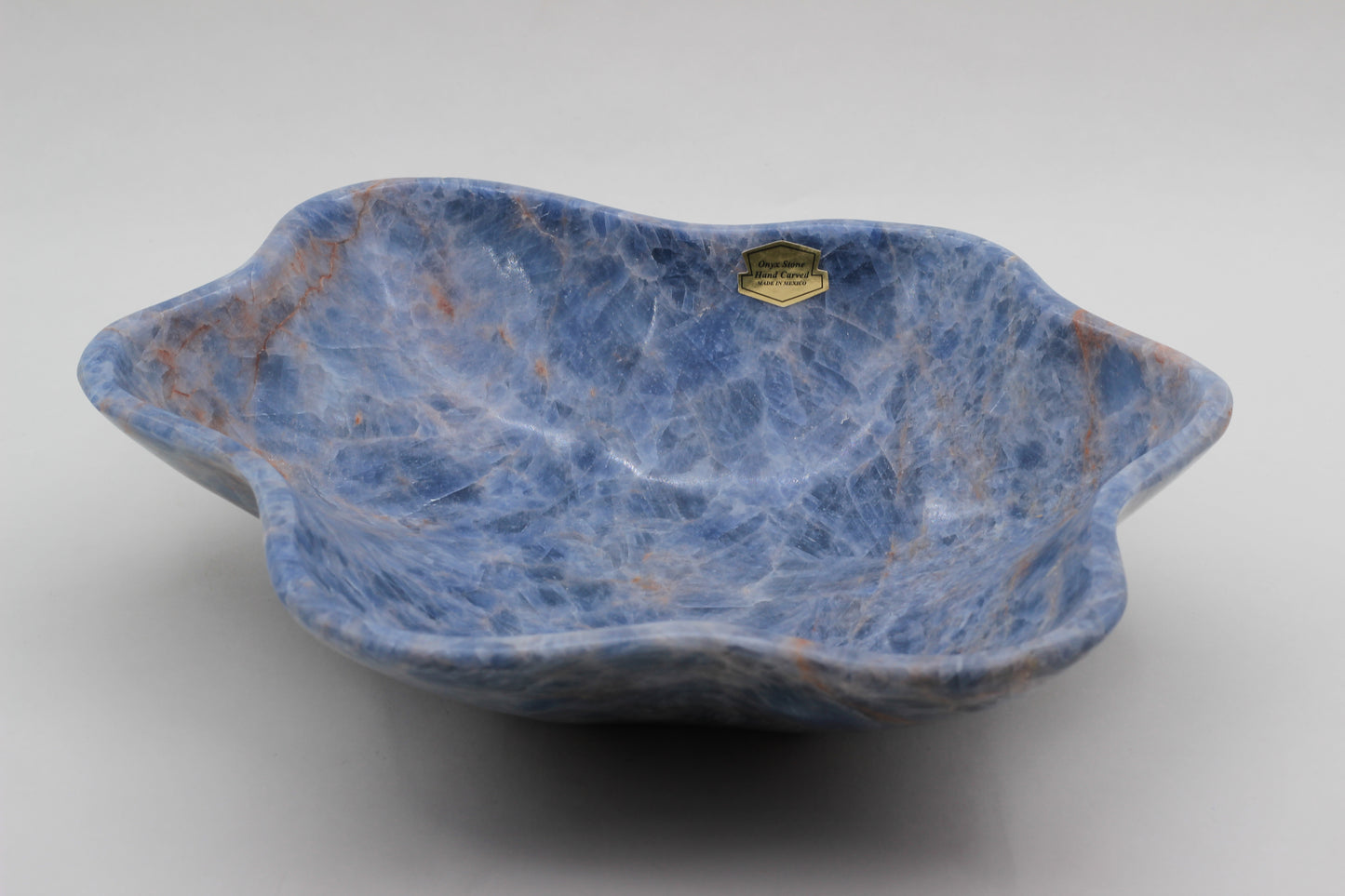 Blue Onyx Centerpiece Bowl – 12" x 10" Handcrafted Decorative Accent