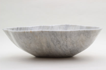 Grey Marble Centerpiece Bowl – 16" x 12" Handcrafted Statement Piece