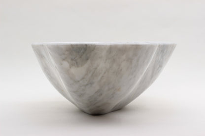 Grey Marble Centerpiece Bowl – 16" x 12" Handcrafted Statement Piece
