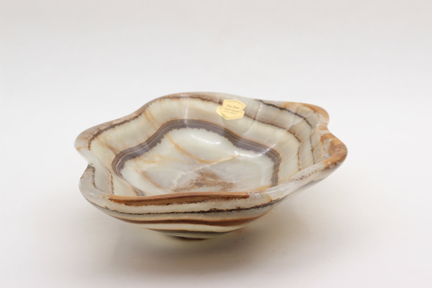 Green Onyx Accent Centerpiece Bowl – 10" x 8" Handcrafted Decorative Piece