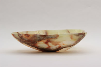 Green Onyx Accent Centerpiece Bowl – 11" x 7" Handcrafted Decorative Piece