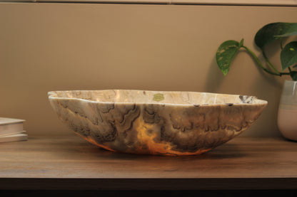 Beige & Yellow Onyx Centerpiece– 18" x 13" Handcrafted Statement Piece