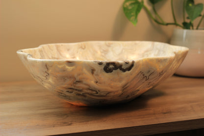 Beige & Yellow Onyx Centerpiece– 18" x 13" Handcrafted Statement Piece
