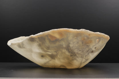 Beige Onyx Centerpiece Bowl – 15" x 11" Handcrafted Statement Piece
