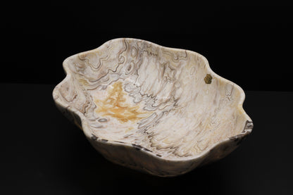 Beige & Yellow Onyx Centerpiece– 18" x 13" Handcrafted Statement Piece