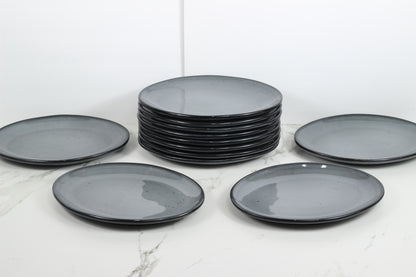 Anfora Denali Grey- 10" Oval Plate- 1 Dozen