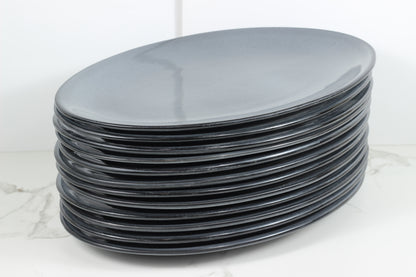 Anfora Denali Grey- 15" Oval Plate- 1 Dozen