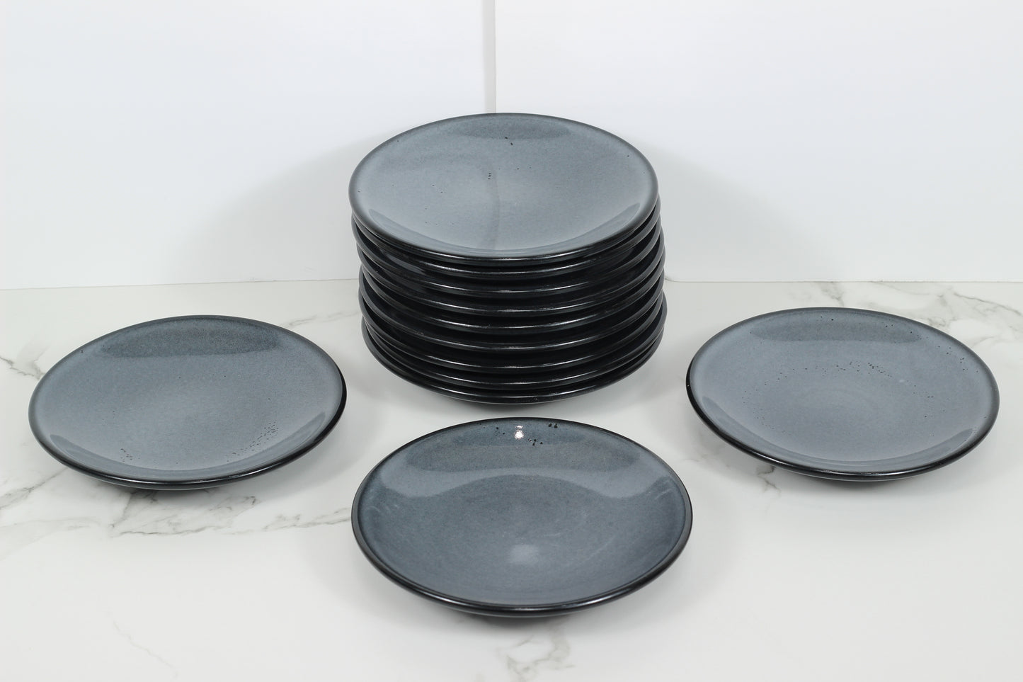 Anfora Denali Grey- 6" Round Plates- 1 Dozen