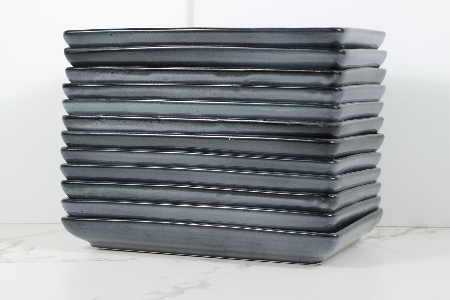 Anfora Denali Grey- 10x6 Rectangular Tray- 1 Dozen
