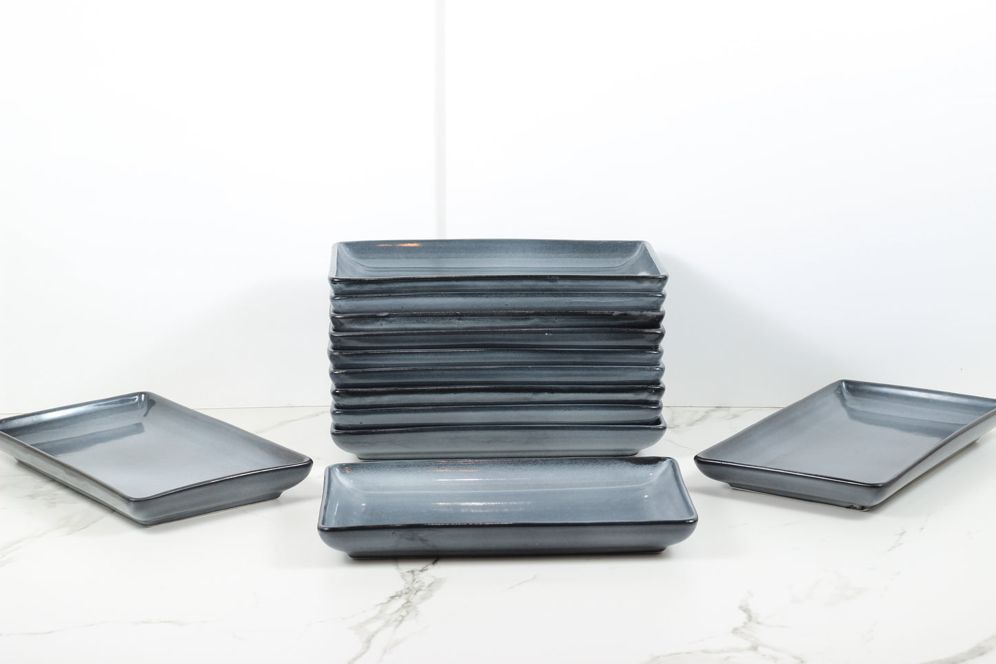 Anfora Denali Grey- 10x6 Rectangular Tray- 1 Dozen