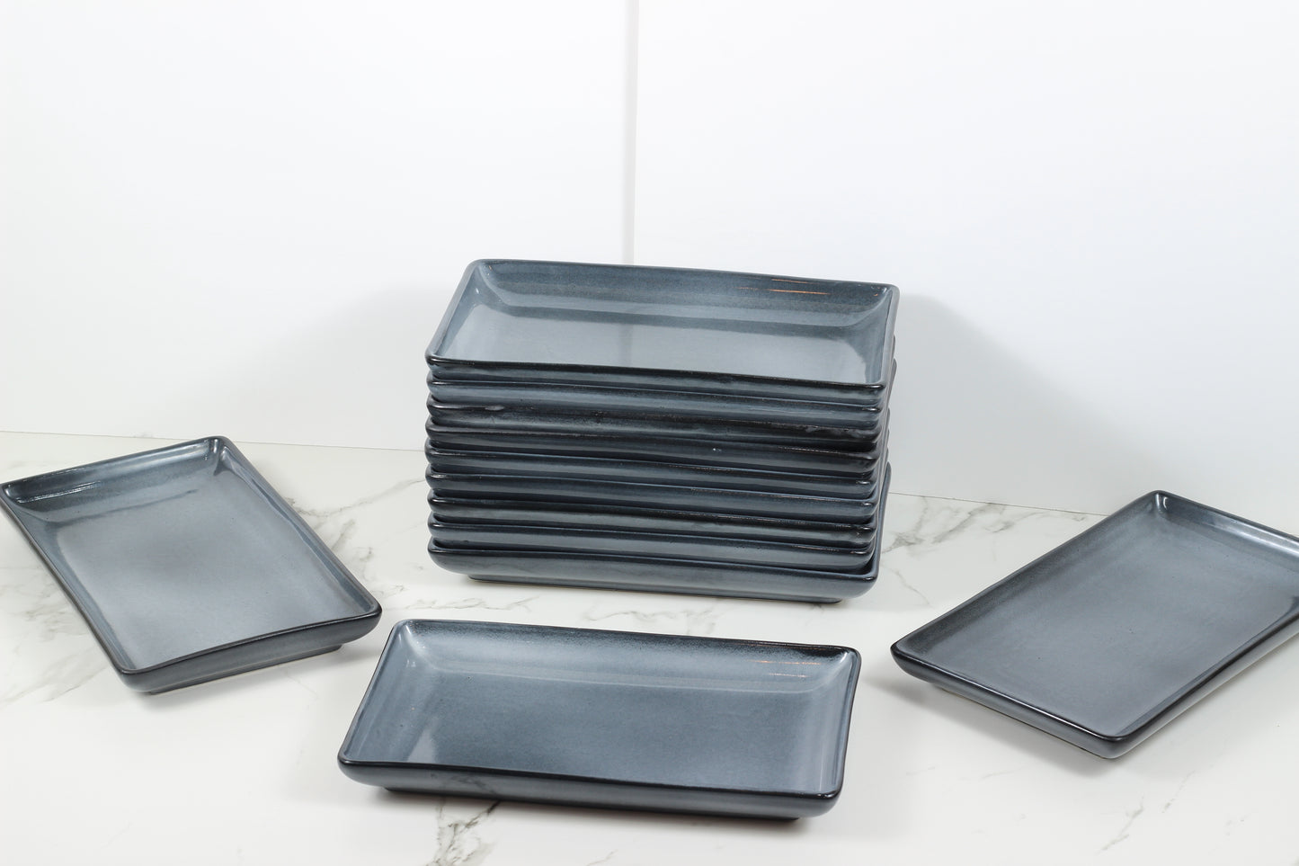 Anfora Denali Grey- 10x6 Rectangular Tray- 1 Dozen