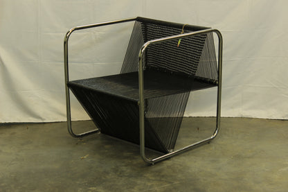 Black Cube Acapulco Chair w/ Silver Frame