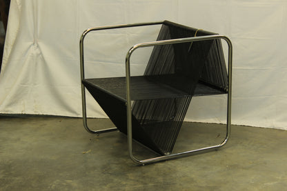 Black Cube Acapulco Chair w/ Silver Frame