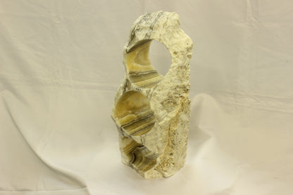 Brown & White Onyx Stone Wine Holder