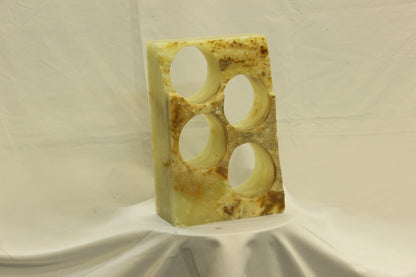 Beige & Orange Onyx Stone Wine Holder