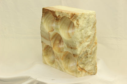 Red & Beige Onyx Stone Wine Holder