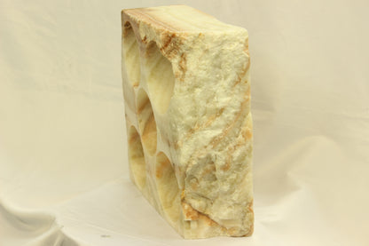 Red & Beige Onyx Stone Wine Holder