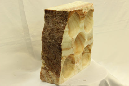 Red & Beige Onyx Stone Wine Holder