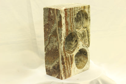 Red & Beige Onyx Stone Wine Holder