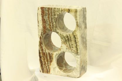 Red & Beige Onyx Stone Wine Holder