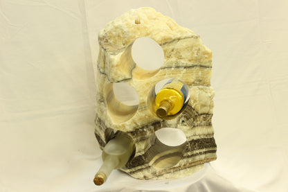 Yellow & Black Onyx Stone Wine Holder