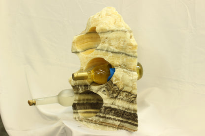 Yellow & Black Onyx Stone Wine Holder