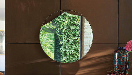 Artistic Burnished Satin Brass Hanging Wall Mirror