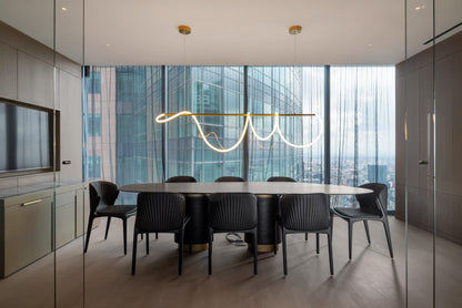 Antique Brushed Brass Suspended Pendant Lamp