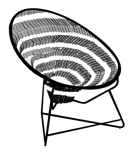 Black/White Orchid Acapulco Chair