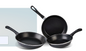 BARCELONA 3-PC FRY PAN SET · Black