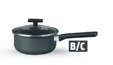 SAUCEPAN WITH GLASS LID · 14 cm (5.5 in) | 1 L (33.8 fl oz) · Black