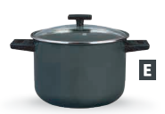 STOCKPOT WITH GLASS LID · 22 cm (8.7 in) | 6.2 L (209.6 fl oz) · Black