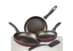 BUENOS AIRES 4-PC FRY PAN SET · Burgundy