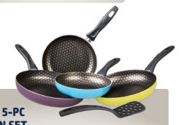 CIRCUS 5-PC FRY PAN SET · Multicolor